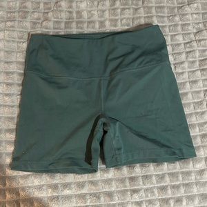 YOGALICIOUS muted blue colored athletic shorts